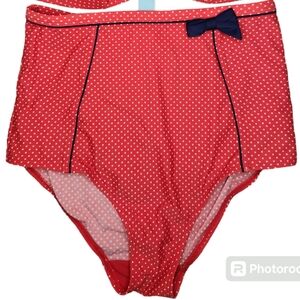 Panache Red White Britt High Waisted Swimsuit Bottom